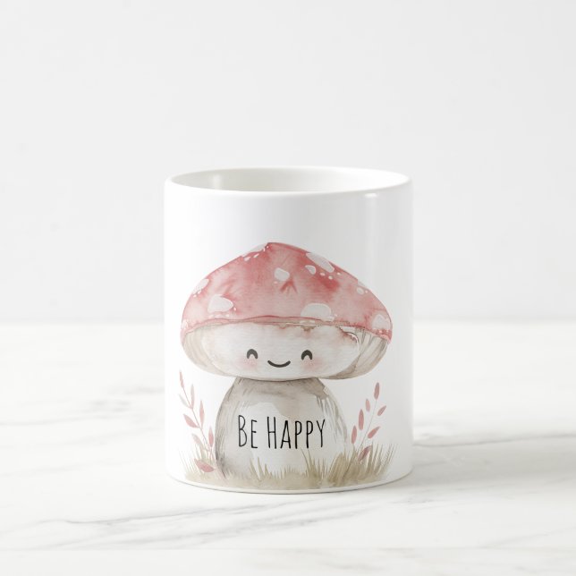 Be Happy Mushroom Coffee Mug (Center)