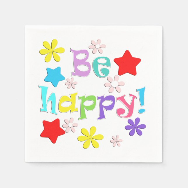 Be happy! napkin (Front)