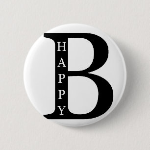 Be Happy (on the inside...black) 6 Cm Round Badge