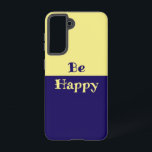Be Happy Phone Case (Butter Yellow & Navy Blue)<br><div class="desc">We all need a simple reminder to be happy sometimes... 

A butter yellow and navy blue background...  navy blue and butter yellow lettering...  reads,  "Be Happy"... 

Great little gift idea...  for birthdays,  celebrations,  holidays and more...  or add a touch of brightness to your own phone... </div>