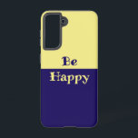 Be Happy Phone Case (Butter Yellow & Navy Blue)<br><div class="desc">We all need a simple reminder to be happy sometimes... 

A butter yellow and navy blue background...  navy blue and butter yellow lettering...  reads,  "Be Happy"... 

Great little gift idea...  for birthdays,  celebrations,  holidays and more...  or add a touch of brightness to your own phone... </div>