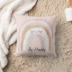 Be Happy Rainbow with Eyelashes Cushion