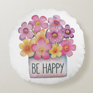 Be Happy Round Cushion