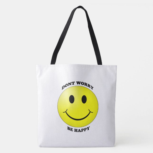 Be Happy Smiley Tote Bag (Front)