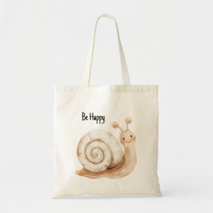 Be Happy Snail Tote Bag