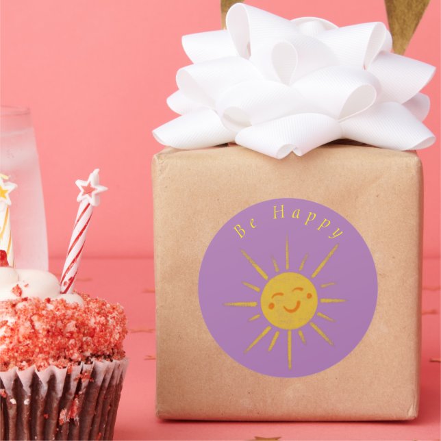 Be Happy Sunshine  Classic Round Sticker (Party)