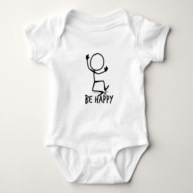 Be Happy T-Shirt Baby Bodysuit (Front)