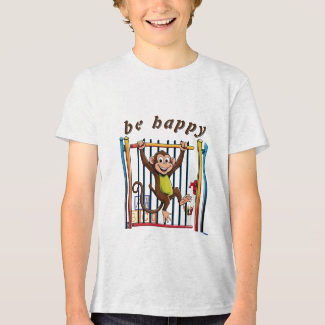 be happy Tri-Blend shirt (Front)