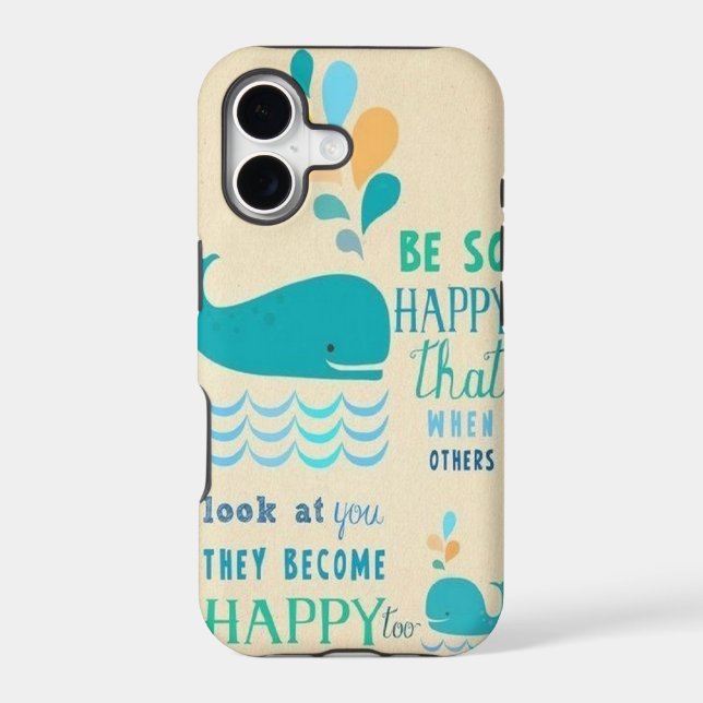 Be Happy whale iPhone 5 case! (Back)