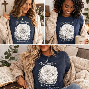 Be Healed in Jesus Name Christian Vintage Flower Tri-Blend Shirt