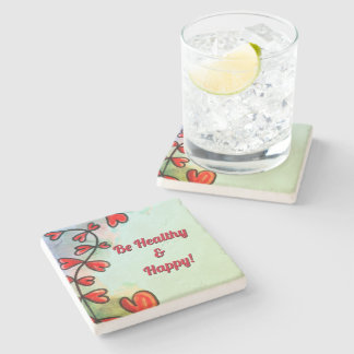 Be Healthy and Happy Sky Stone Coaster