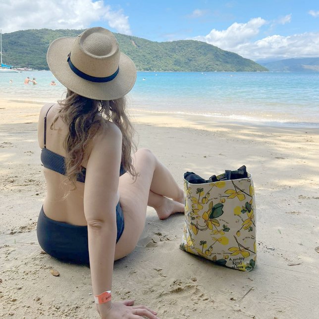 Be here now bright yellow tote bag (Creator Uploaded)