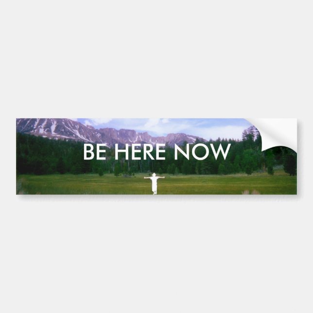 BE HERE NOW BUMPER STICKER (Front)