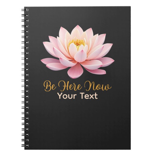 Be Here Now Pastel Lotus Mindful Notebook (Front)