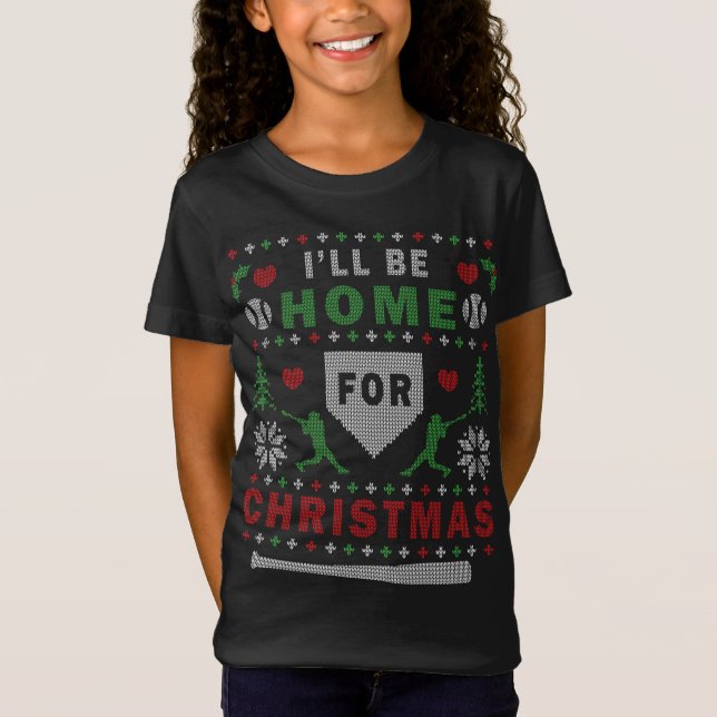 Be Home Baseball Ugly Christmas Sweater (Front)