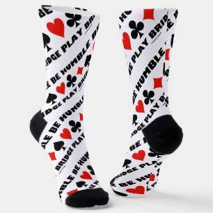 Be Humble Play Bridge Four Card Suits Socks