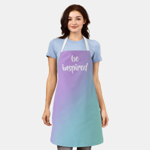 "Be Inspired" Soft Pastel Gradient Apron