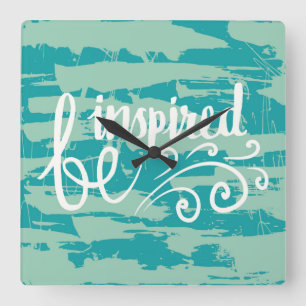 Be Inspired Square Wall Clock