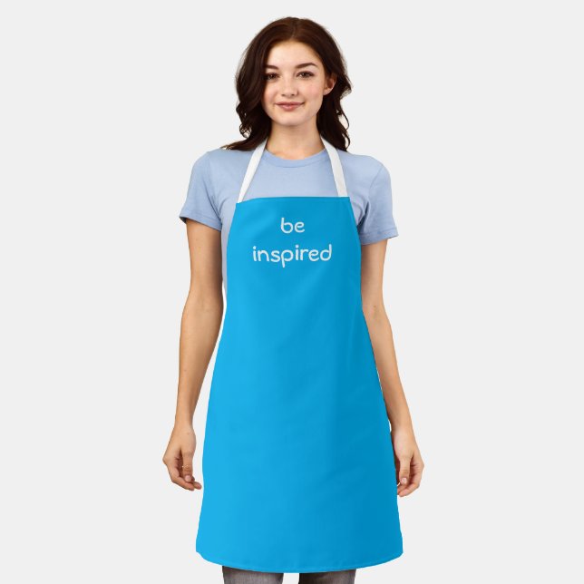 Be Inspired Teal Blue Apron (Worn)