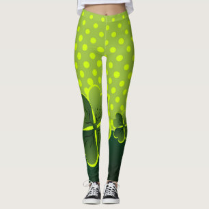 Be Irish for a Day -Shamrock & Polka-Dots -  Leggings