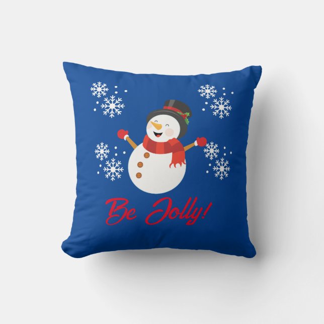 BE JOLLY SNOWMAN  CUSHION (Front)