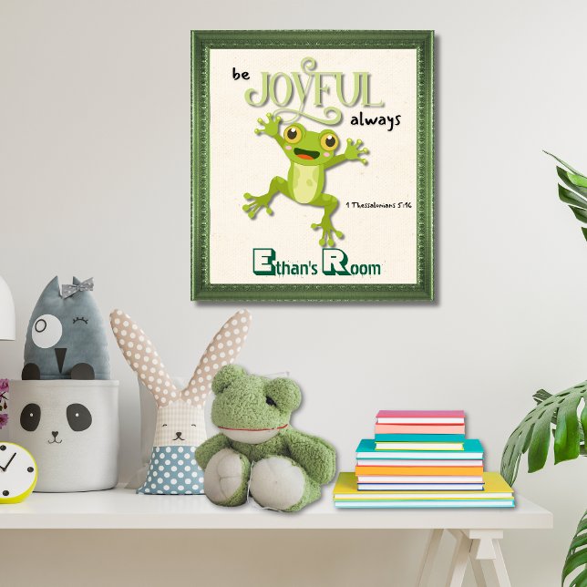 Be Joyful Always Bible Verse Frog Illustration Poster (Creator Uploaded)