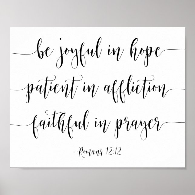 Be Joyful In Hope Patient, Romans 12:12 Poster (Front)