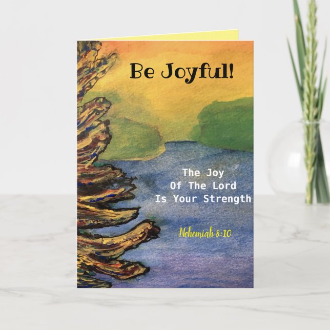 Be Joyful! Inspiration Bible Quote Nehemiah Joy Card (Front)