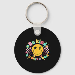 Be Kind 6-7 Days A Week Smile Face Retro Groovy  Key Ring