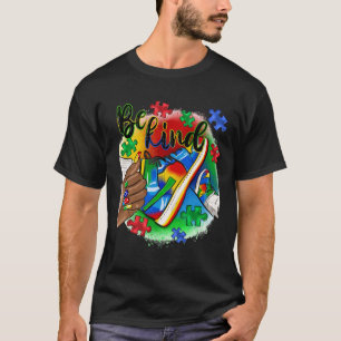 Be Kind Afro Sneaker Autism Awareness Day Support T-Shirt