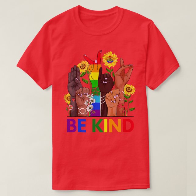Be Kind Ally Pride  T-Shirt (Design Front)
