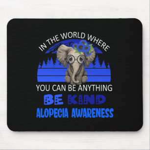 Be Kind Alopecia Awareness Elephant Retro Backgrou Mouse Pad