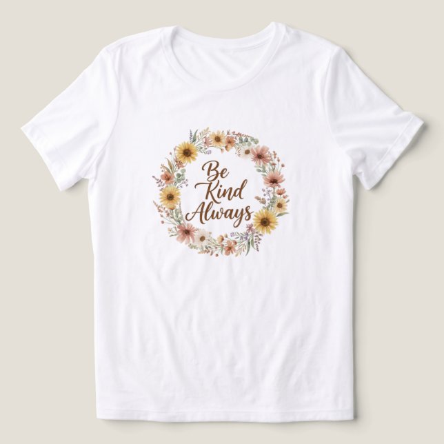 Be Kind Always Boho Floral Women’s T-Shirt Tri-Blend Shirt (Design Front)