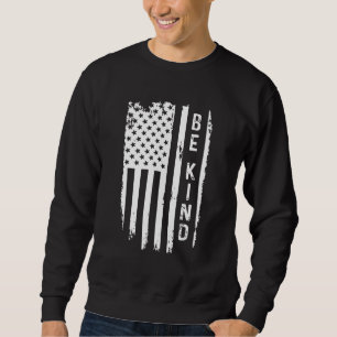 Be Kind American Flag Anti Bullying Unity Day Oran Sweatshirt