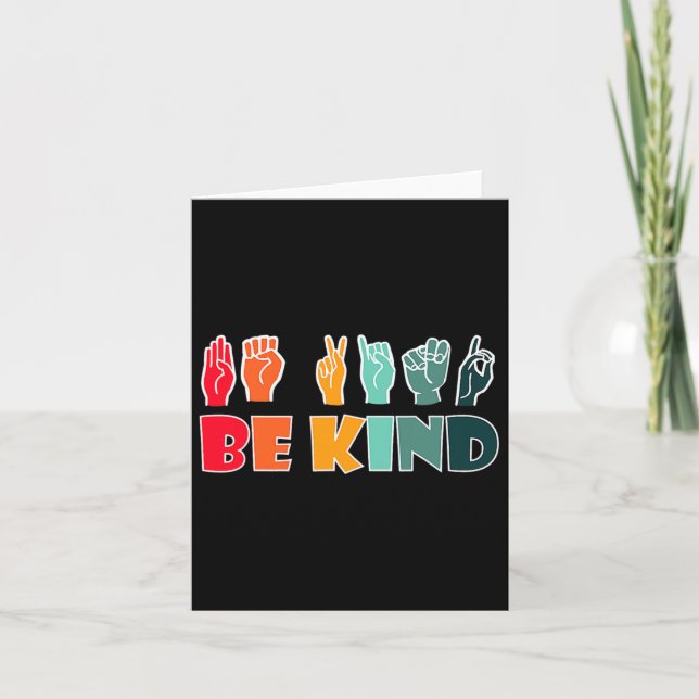 Be Kind American Sign Language Asl Disability Awar Card (Front)