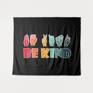 Be Kind ASL American Sign Language Tapestry