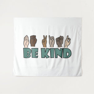 Be Kind ASL American Sign Language Tapestry