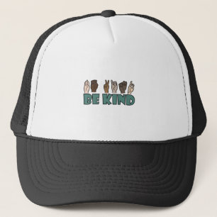 Be Kind ASL American Sign Language Trucker Hat