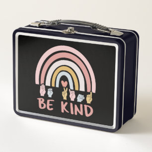 Be Kind ASL III - American Sign Language Metal Lunch Box