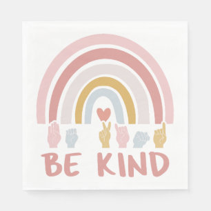 Be Kind ASL III - American Sign Language Napkin