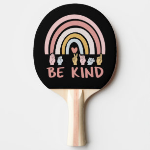 Be Kind ASL III - American Sign Language Ping Pong Paddle