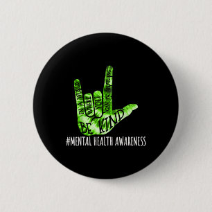 Be Kind Asl Love Sign Language Hand Mental Health  6 Cm Round Badge