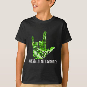Be Kind Asl Love Sign Language Hand Mental Health  T-Shirt