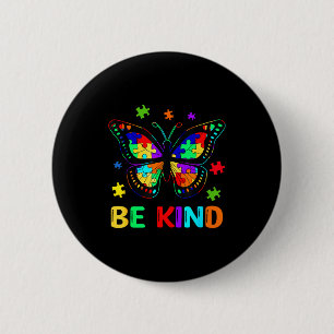 Be Kind Autism Awareness Butterfly Piece Puzzle Wo 6 Cm Round Badge