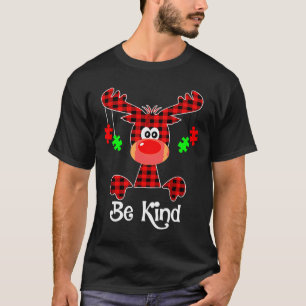 Be Kind Autism Awareness Christmas Reindeer Hip T-Shirt