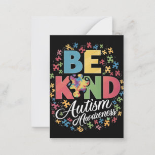 Be Kind Autism Awareness Colourful Design Card