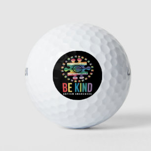 Be Kind Autism Awareness Colourful Design Golf Balls