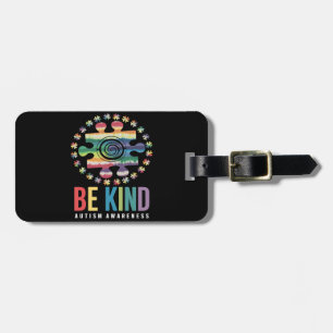 Be Kind Autism Awareness Colourful Design Luggage Tag