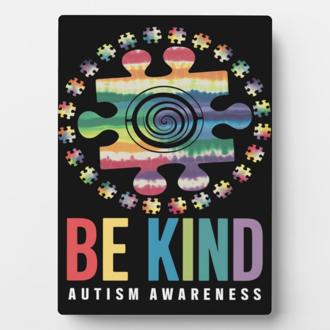 Be Kind Autism Awareness Colourful Design Plaque (Front)
