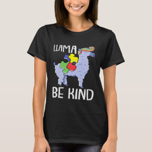 Be Kind Autism Awareness Cute Llama Boys Girls Tod T-Shirt